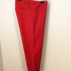 Gap red pant with navy print, ankle length